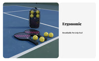 Fiberglass Pickleball Rackets Balanced Power and Control Fiberglass Pickleball Racket Enlarged Sweet Area Anti-Slip for Backyard