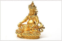 Gilded Yellow Jambhala Buddhist Statue for Altar Decoration