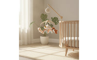 Baby Mobile with Music Box Soft Fabric Crib Mobile Music Box Rotator Clamp-on for Newborn