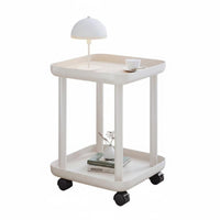 Minimalist Design 2-Tier Rolling Cart Compact Design Side Table Space-Saving Household Furniture Multifunctional for Apartment Dwellers, Prevent Slipping Ice Workers, Living Room, Bedroom, Small Areas, Balcony