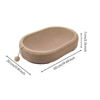 Cat Scratcher Bed with Ball Toy Natural Oval Cat Scratcher with Ball Interactive