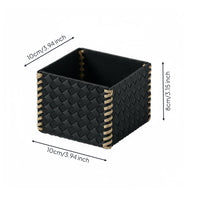 Remote Control Holder Elegant Design Woven Leather Organizer Spacespace-Conserving Accessory
