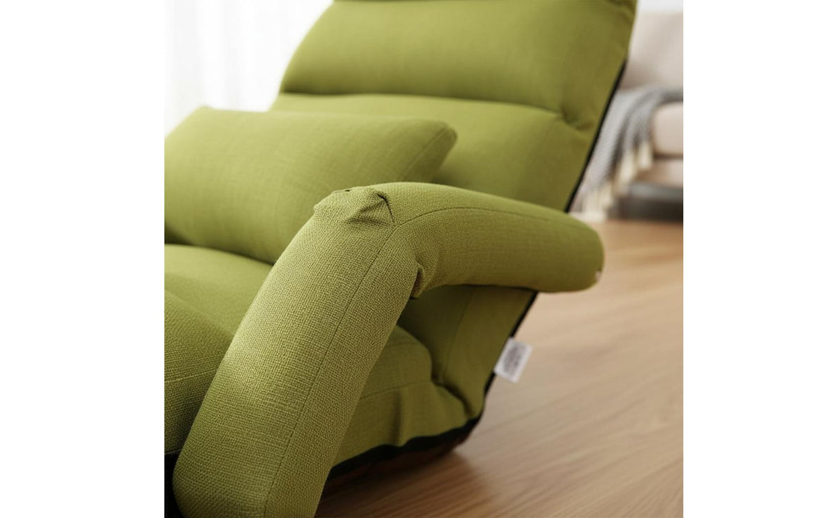 Space-Saving Foldable Lazy Sofa No Assembly Required Folding Lazy Sofa Chair Sturdy Steel Frame Padded Floor Recliner Wear-Resistant Material for Students, Napping