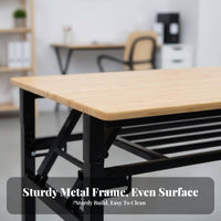 Folding Design Rectangular Collapsible Table Foldable & Portable Collapsible Laptop Table Waterproof Tabletop Multi-Use Desk Water-Resistant Top for Distant Workers, Apartment Dwellers, Training Room, Market Stall, Small Areas, Office
