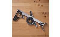 Combination Square with Bubble Level 0-180 Degree Combination Square Angle Locator Multifunction Protractor Stainless Steel