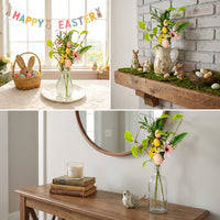 Artificial Easter Egg Flowers Easter Egg Floral Pick Branches for Floral Arrangement Wreath Decoration DIY Crafts Vase Arrangement