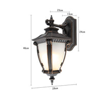 Outdoor Wall Lamp Ornate Backplate Metal Wall Lantern Standard Medium Screw Base Bulb Compatible Porch Light