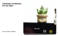 Adorable Design Computer Monitor Cat Ornament Unique Poses Car Dashboard Cat Figurine Multiple Styles Available for Women, Rearview Mirror