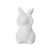Minimalist Bunny Decor Cute Design White Hare Figurine Handmade House Decoration for Desktop