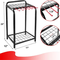 European Style Tool Storage Rack, 2-Tier Floor Standing Organizer for Garage and Garden