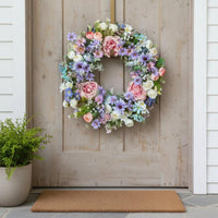 Year-Round Blossom Flower Wreath Full and Realistic Seasonal Flower Wreath Handmade Home Decoration Long-Lasting for Entryway, Wall