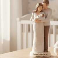 Baby Birth Gift Figurine Hand-Painted New Parents Figurine