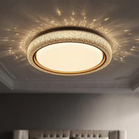 Ra95 Speckled Round Ceiling Lamp High CRI LED Flush Mount Ceiling Light Textured Indoor Lighting Gold Trim