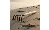 2 Pieces Metal Head Clam Rake Net Basket Beach Digging Rake Beachcombing Outdoor Tool Sturdy for Tidal Flat, Shoreline