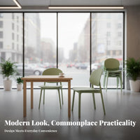 Stackable Design Molded Plastic Side Chair Ergonomic Backrest Molded Shell Chair Reinforced Construction Household Furniture Minimalist Design for Restaurant Owners, Families, Homeowners, Dining Room, Kitchen, Balcony, Bedroom
