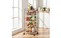 Multi-Tier Rolling Cart Space Saving Metal Wire Basket Cart Vintage Style Kitchen Organizer for Washroom