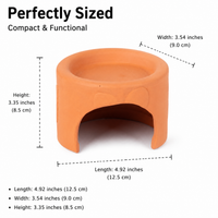 Domed Snake Hide, Terracotta Reptile Hide for Vivarium, Small Terrarium Decor for Gecko & Snake