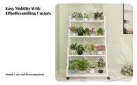 European Design Multi-Tier Flower Rack with Hanging Bar Strong Load-Bearing Multi-Level Planter Stand with Hanging Rod Heavy Duty Plant Holder Stepped Structure for Gardeners, Homeowners, Beginners, Balcony, Living Room, Bedroom, Study