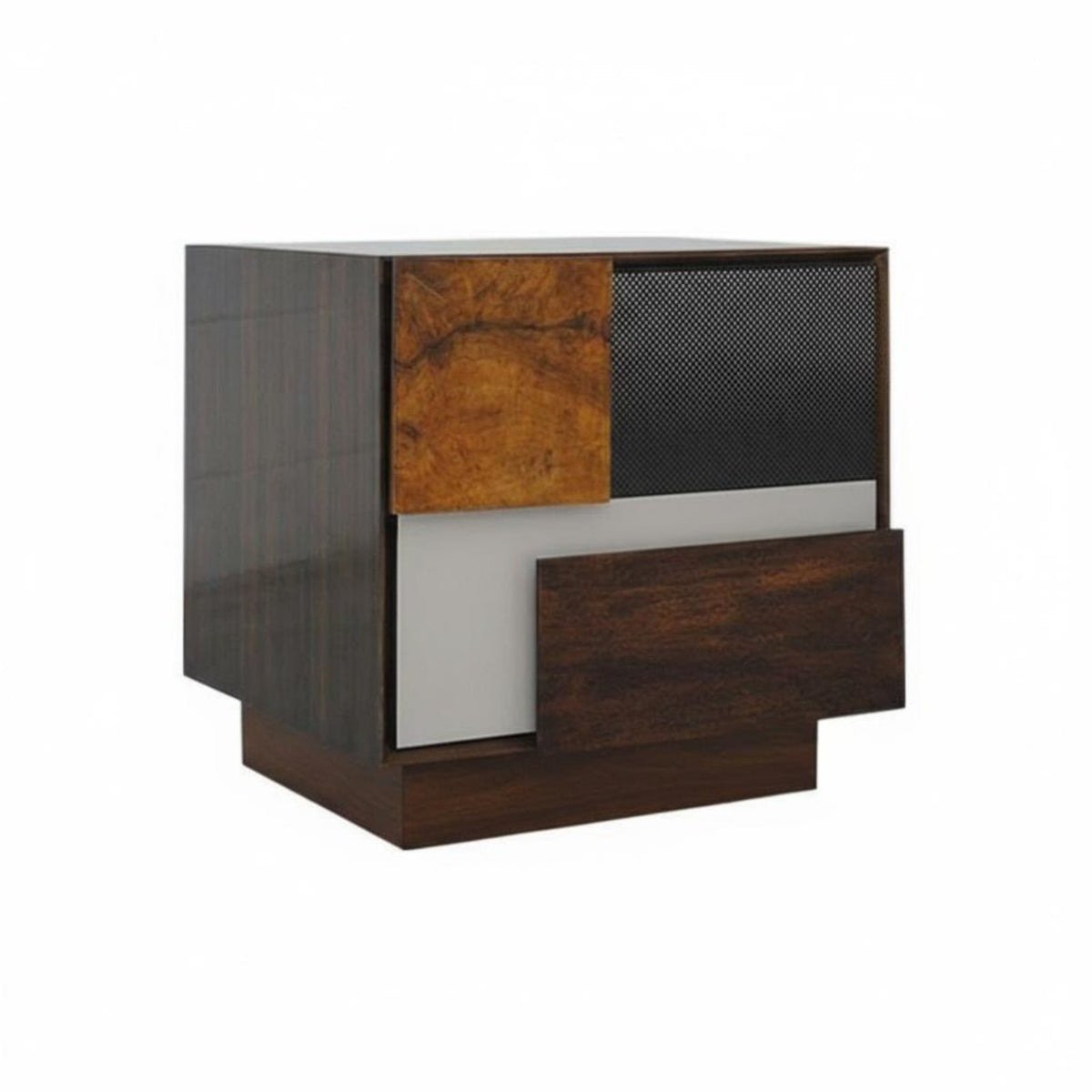 Patchwork Front Cabinet Retro Look Bedside Table Modern aesthetic for Homeowners