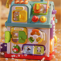 Multifunctional Busy House Toy Carry Handle Birdhouse Activity Toy Activity Toy ABS Plastic Sensory Activity House Fine Motor for Babies, Toddlers, Home Play