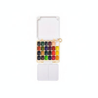 Multi-Function Travel Watercolor Palette All in Single Portable Watercolor Palette Easy to Carry Travel Paint Box 24 Grids for Plein Air