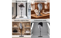Mannequin Head with Stand Height-Adjustable Velvet Mannequin Head for Hair Stylists, Retail Stores, Window Displays