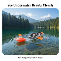 Transparent Kayak Underwater Viewing 2 Person Transparent Boat Impact Resistant Transparent Kayak for Couples, Photographers, Sightseeing, Photography