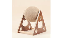 Rope-Wrapped Cat Scratching Ball Triangular Scratcher with Wooden Frame Sturdy Cat Scratcher Toy Interactive for Cats, Kittens, Living Room, Apartment