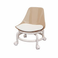 360-Degree Swivel Low Rolling Stool Back Support Low-Profile Caster Chair Floor Protection Mobile Seating Easy Installation for Office Workers, Salon Team, Living Room, Playroom, Workshop, Garage