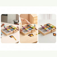Wooden Grill Playset Educational Grill Playset with Pretend Meal Components Pretend Barbecue for Playroom