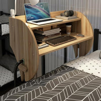 With Storage Shelves clighting fixture-on Bedside Desk Multifunctional Bed Clighting fixture Shelf Sturdy Dormitory Accessory No-Leg Design for College Students, Dorm Residents, metropolitan Dwellers, Small areas