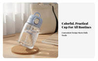 Cute Design Small Portable Water Cup Easy to Clean Plastic Straw Bottle Long-Lasting for Students, School Children, Daily Use, Travel