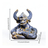 Bull Monster Figurine Gothic Bull Bust Statue Monster Bust for Bookshelf