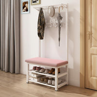 Multi-Functional Design Coat Rack with Shoe Bench Space-Saving Hall Tree Comfortable Cushion Entryway Organizer Strong Load-Bearing for Apartment Dwellers, Homeowners, Families, Hallway, Mudroom, Bedroom