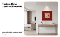 Wealth-Attracting Design Horse Wall Art Auspicious Meaning Good Fortune Wall Decor Decorative Chinese Design Art Piece Ready to Hang for Homeowners, Families, Adults, Living Room, Entryway, Bedroom, Hallway