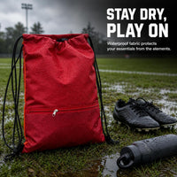 Waterproof Oxford Drawstring Backpack with Zipper Pocket for Sports and Outdoor Activities