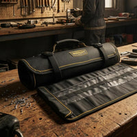 Oxford Cloth Roll-up Tool Bag Yellow Piping Roll up Tool Bag Fastening Straps Carrying Handle