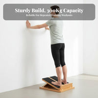 Solid Wood Construction Wooden Slant Board Improves Flexibility Leg Stretching Ramp Non-Slip Surface Adjustable Calf Stretcher Heavy Duty for Physical Rehabilitation Patients, Runners, Athletes