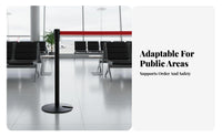 Weighted Base Retractable Belt Stanchion Long-Lasting Construction Queue Line Barrier Post Easy Assembly Crowd Control Barrier Post for Event Organizers, Security Personnel, Business Owners, Airports, Hotels, Retail Shop S, Events