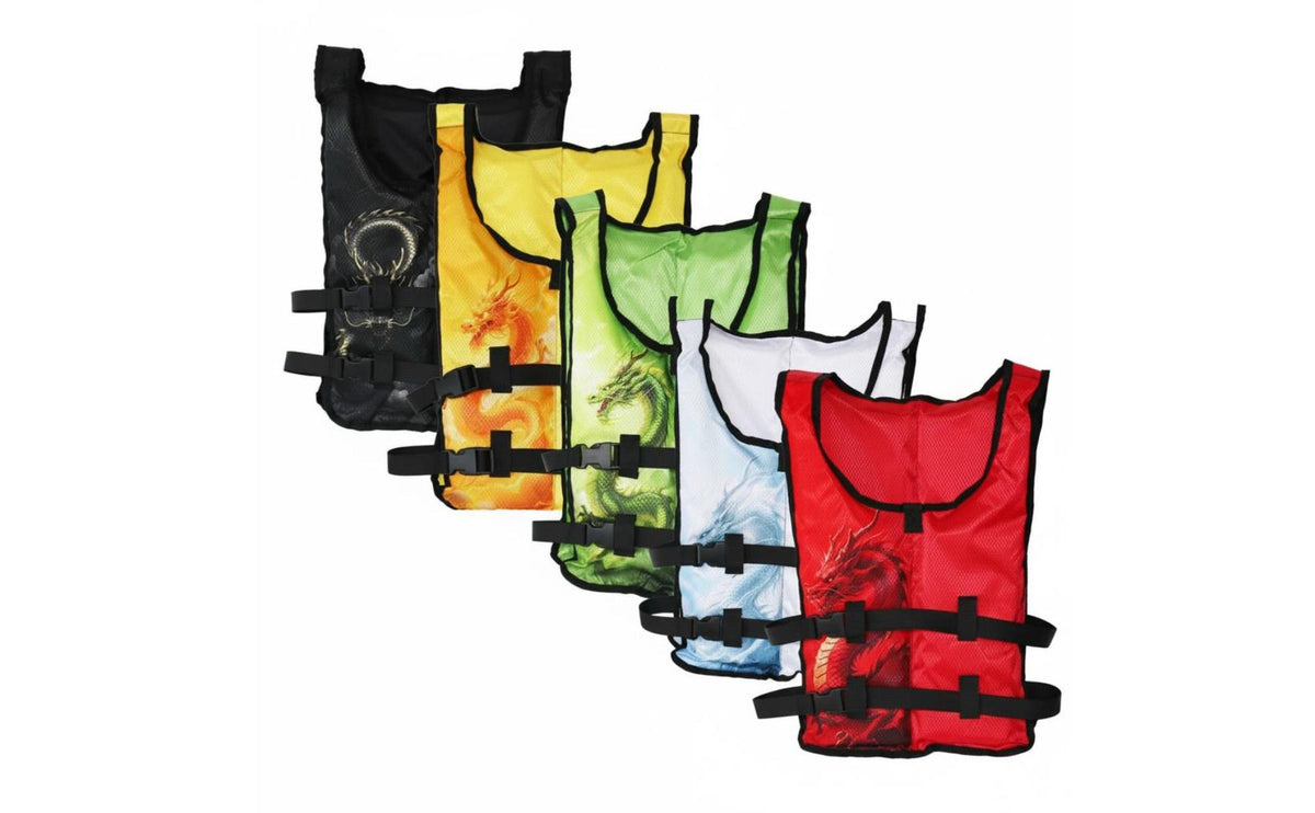 Easy to Put on Dragon Print Buoyant Vest Compact Dragon Swim Vest Tear Resistant for Adults, Swimming, Training