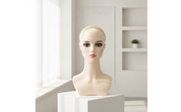 Mannequin Head with Shoulders Realistic Hair Head with Shoulders for Hairstylists, Home Styling