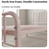Metal Slat Bed Sturdy Construction Metal Slat Bed Frame Heavy Duty Wrought Iron Bedstead for Homeowners, Rental Property, Dorm Room, Apartment