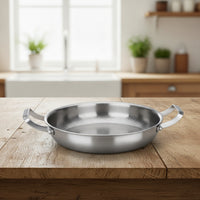 Hammered Frying Pan with Lid Induction Compatible Frying Pan with Lid Double Handle Skillet for Home Cooks, Families, Kitchen