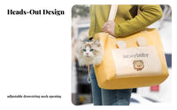 Wide Comfortable Strap Canvas Pet Shoulder Bag Adjustable Neck Opening Heads-out Pet Tote Breathable Mesh Top for Vet Visits, Outdoor, Parks
