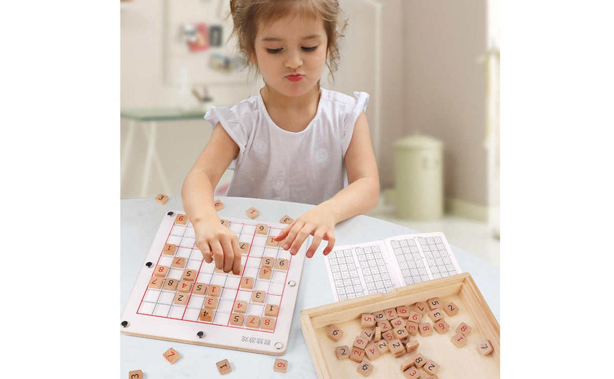 Wooden Sudoku Board Game Wood Construction Sudoku Game Set Hand eyes Coordination