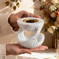 Resin Scent Burner Sculptural Scent Holder with Metal Cup Stable for Home Decor, Office
