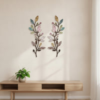 2 Pieces Metal Twining Stem Section Decorations Decorative Metal Wall Art Decor Simple Branch Wall Hangings for Entryway