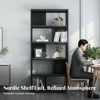 Nordic Design Freestanding Partition Shelf Multi-Tier Storage Geometric Etagere Minimalist Aesthetic Room Divider Multifunctional for Decorators, Apartment Dwellers, Office Workers, Entryway, Bedroom