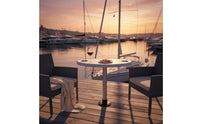 Sturdy & Stable Marine Pedestal Table Easy Installation Removable Pontoon Boat Table Spacious Tabletop Vehicle Furniture Polished Rounded Edges for Cockpit, Deck