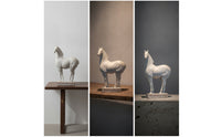 Horse Figurine with Base Weathered Horse Figurine Carved Decor for Decorators, Collectors, Living Room, Mantel